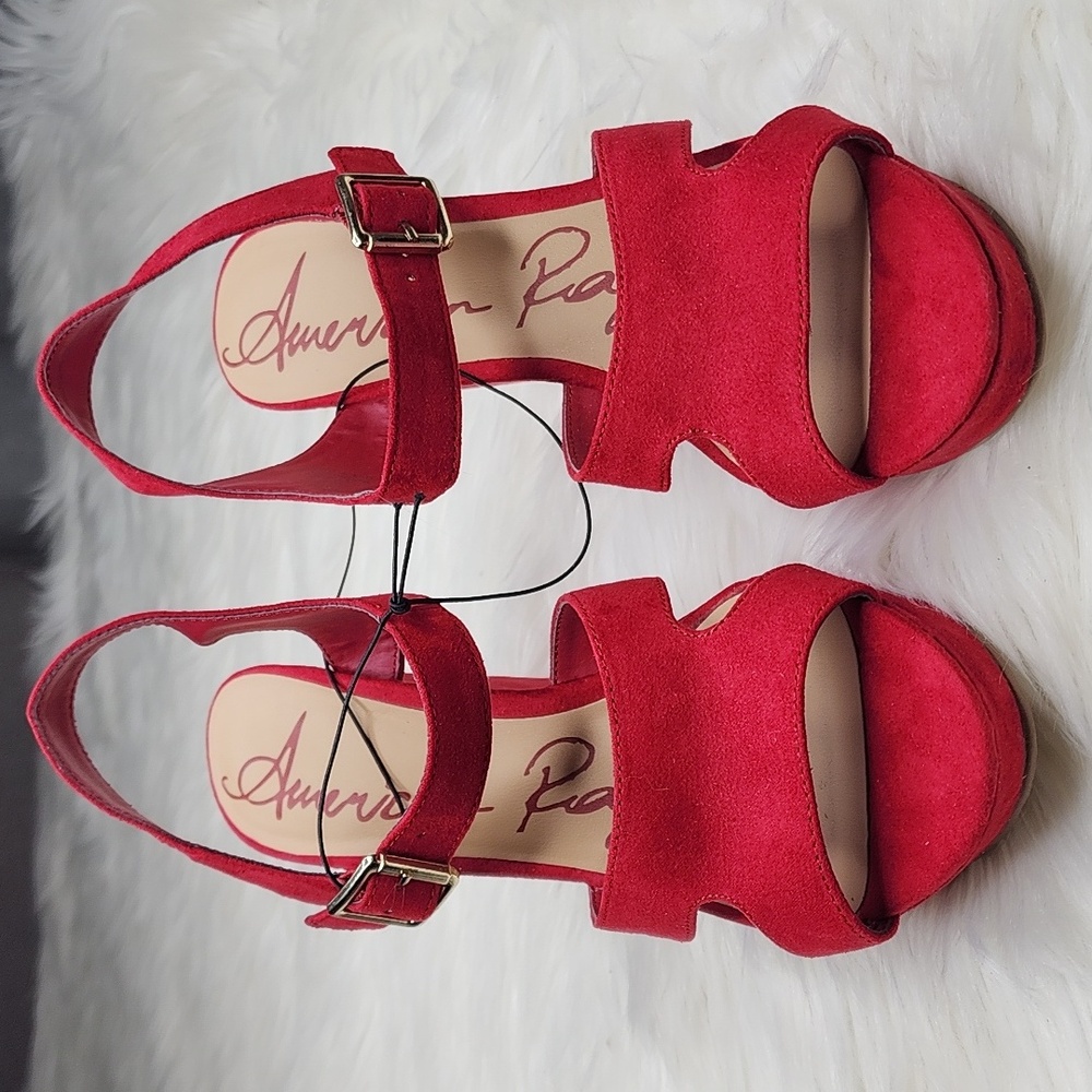 American Rag Rochelle Red Sandal Wedges - New In Box - Picture 6 of 16